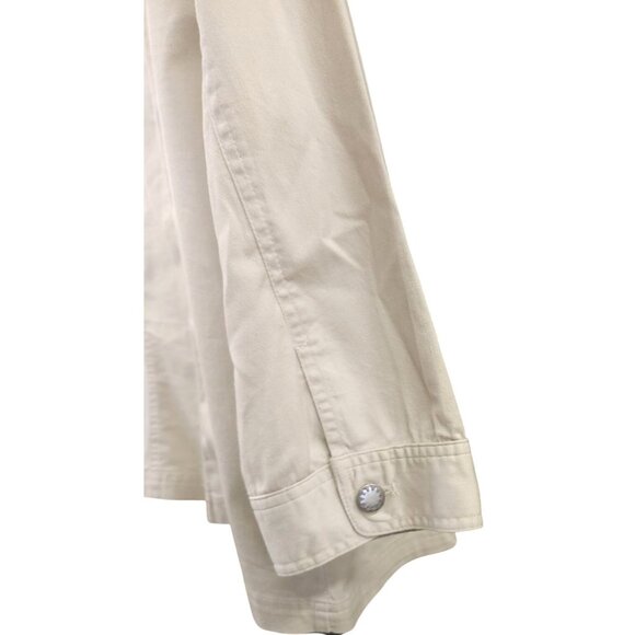 Christopher & Banks Beige Button Front Womens Jacket Size L Lightweight Casual - Picture 6 of 16